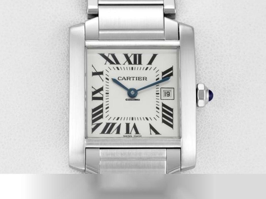  Cartier Tank Française Medium Modell W51011q3 Edelstahl Datum Damen Stahl Steel 