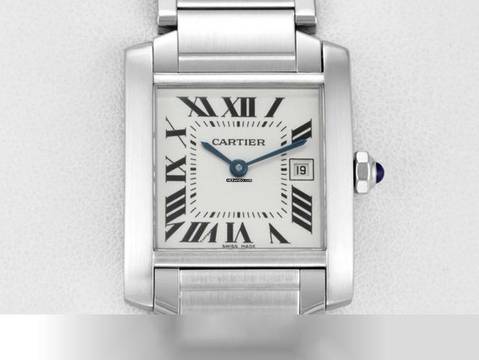  Cartier Tank Française Medium Modell W51011q3 Edelstahl Datum Damen Stahl Steel 