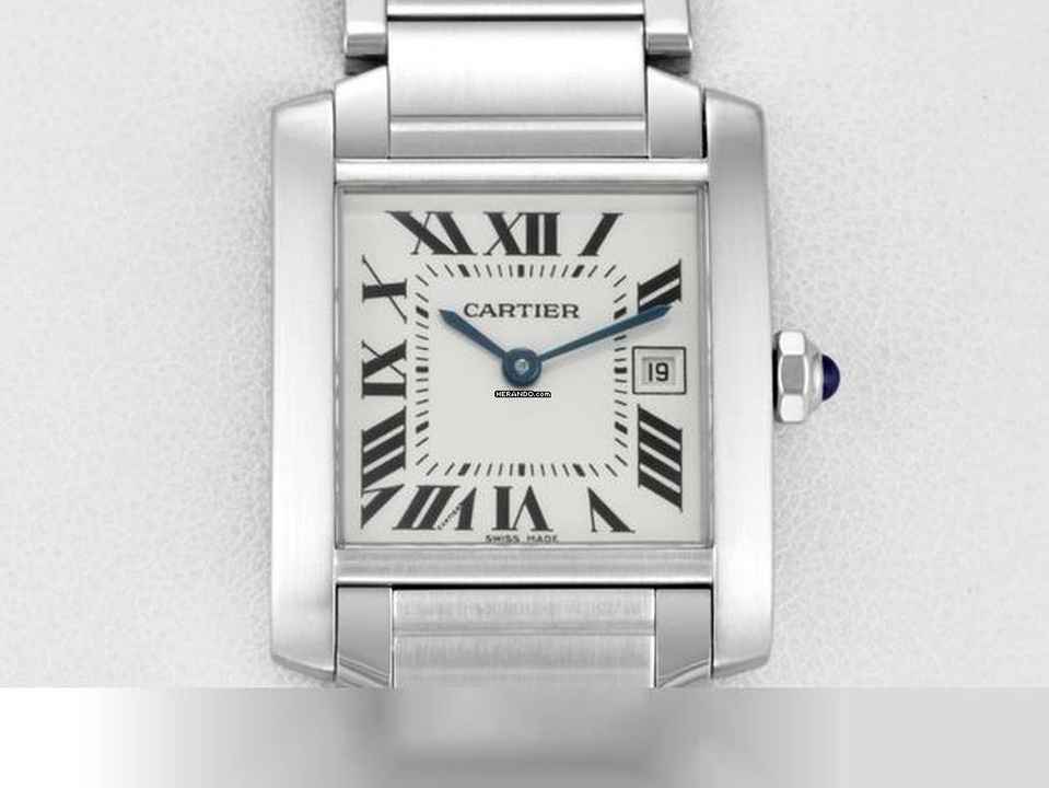  Cartier Tank Française Medium Modell W51011q3 Edelstahl Datum Damen Stahl Steel 