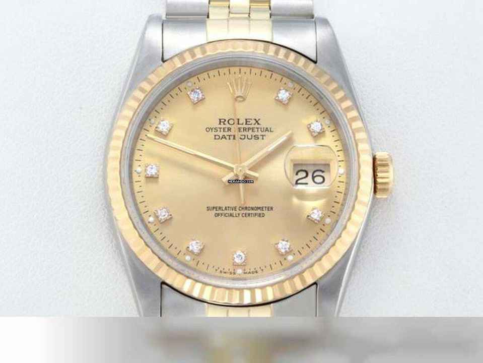  Rolex Datejust 36 36mm 16233 Edelstahl Gelbgold 750 Automatik Stainless Steel 18kt Yellow Gold Jubilé-band Chronometer Oyster 