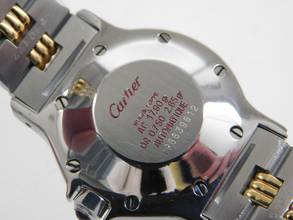 Thumbnail von Cartier Santos Octagon Burgundy Automatik XL 30mm Stahl Gold im Top Zustand langes strammes Band perfektes Burgundy Dial 30 mm