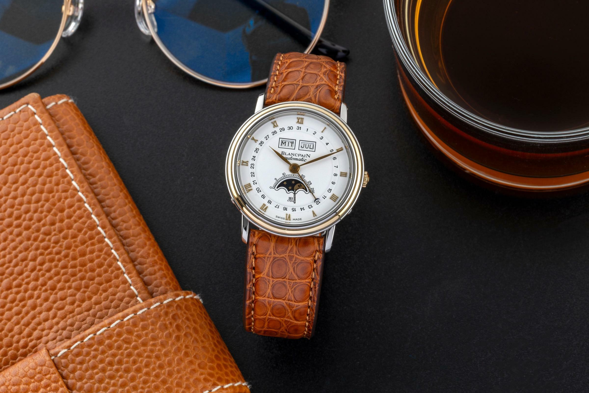  Blancpain Villeret Moonphase Triple Calendar Moonphase Stahl Automatik Ref. 6595 