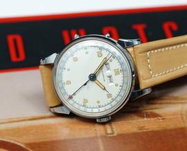 Thumbnail von Gubelin STUNNING NOS NEW TRIPLE DATE CALENDAR FROM THE 50'S RARE VINTAGE