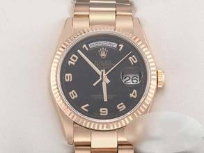 Thumbnail von Rolex Day-Date 36 36mm 118235 2008 Rosegold 750 Automatik 18kt Rose Gold Damen Herren Oyster-band Chronometer Black Dial