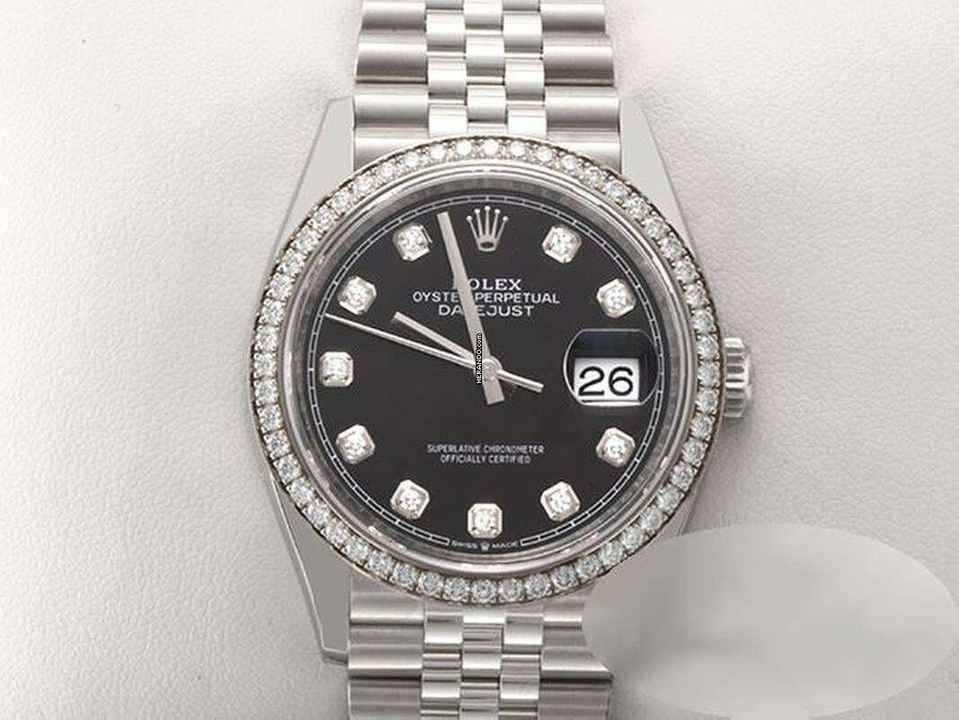  Rolex Datejust 36 126284 Rbr 2025 Stahl Weissgold 750 Diamanten Stainless Steel 18kt White Gold Black Dial Jubilé-band Chronometer Oyster 