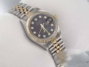Thumbnail von Rolex Lady-Datejust Edelstahl Gelbgold 750 Diamanten Automatik 18kt Yellow Gold Stahl Stainless Steel Jubilé-band Chronometer Oyster Black Dial
