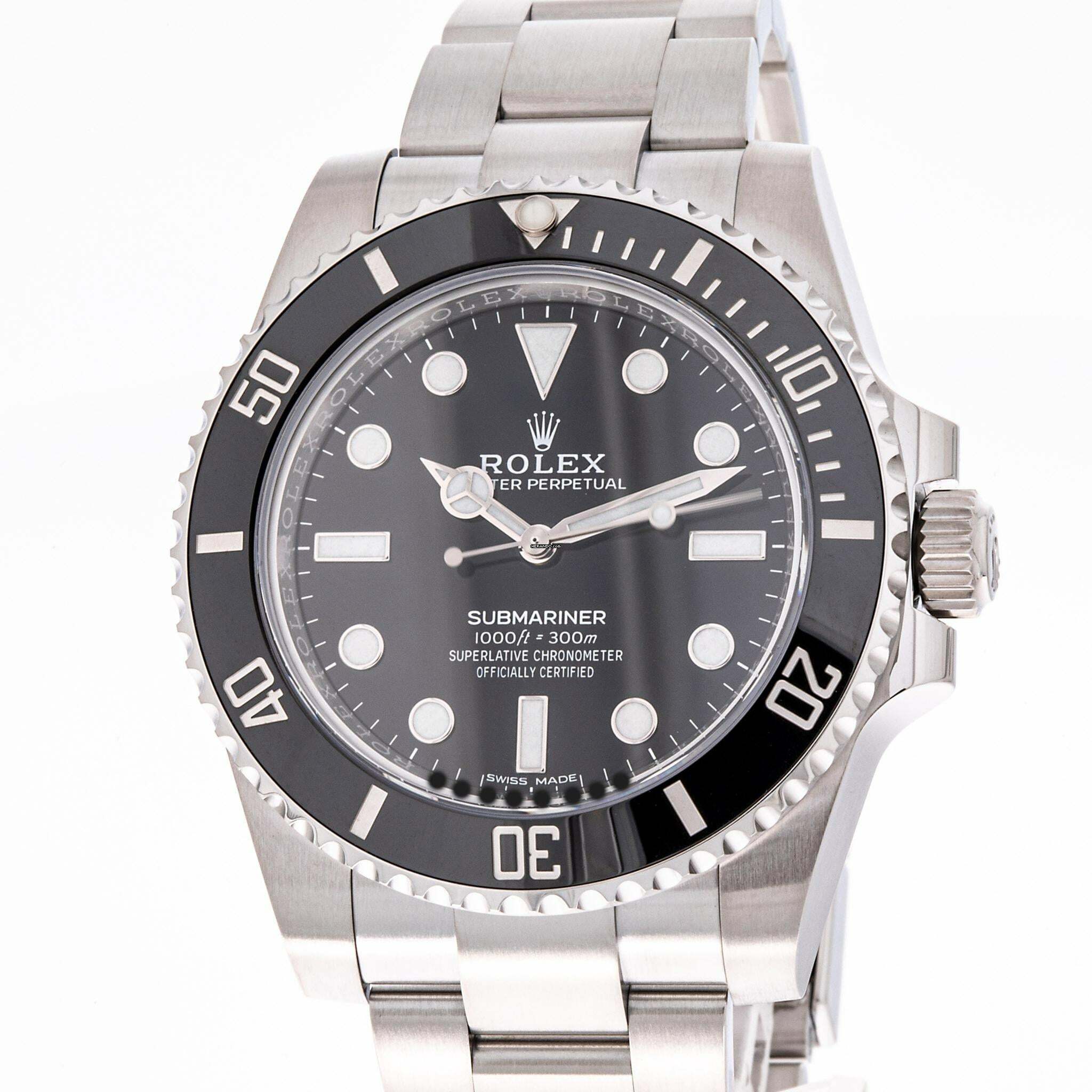 Rolex Submariner (No Date) 40 – 114060 – like NEW – 2015 Full Set Lc100 