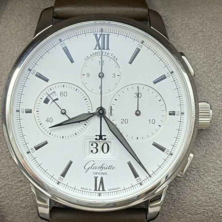  Glashütte Original Senator Chronograph Panoramadatum Panorama Date NEW FULL SET 
