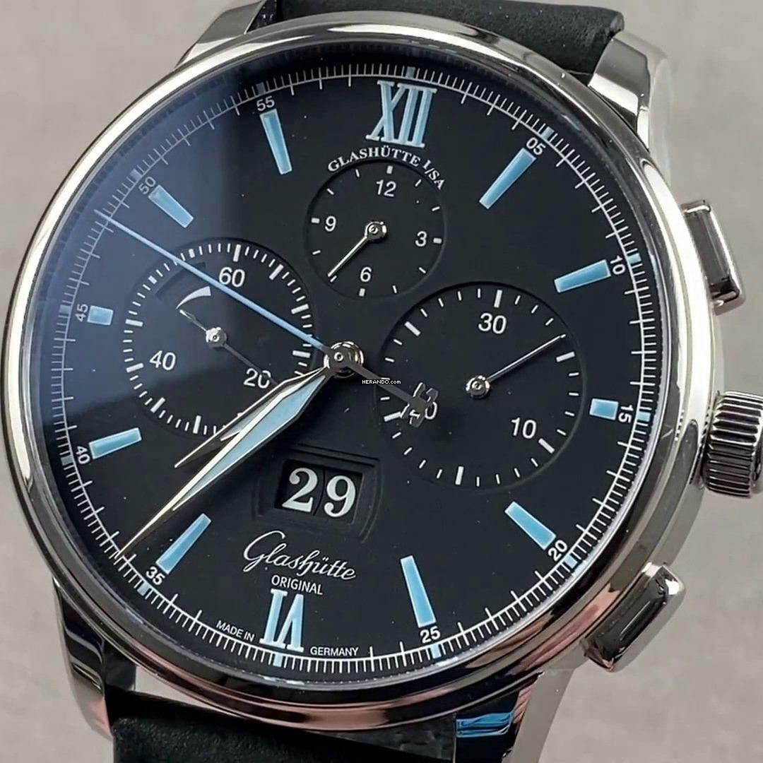 Glashütte Original Senator Chronograph Panoramadatum Panorama Date NEW FULL SET