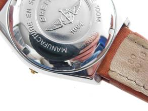 Thumbnail von Breitling Chronomat Stahl Gold mit grünem Blatt und Lederband . Der Klassiker im Top Zustand