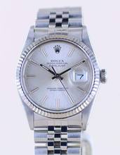 Thumbnail von Rolex Datejust 36 16014 silver Stick dial Jubiléband Stahl Weißgold 1987 Tritium B+P
