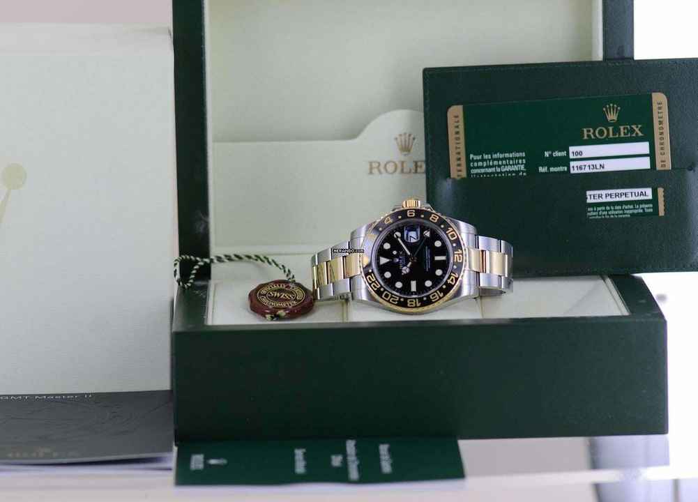  Rolex GMT-Master II 116713LN black Oysterband Keramik Stahl Gold B+P 