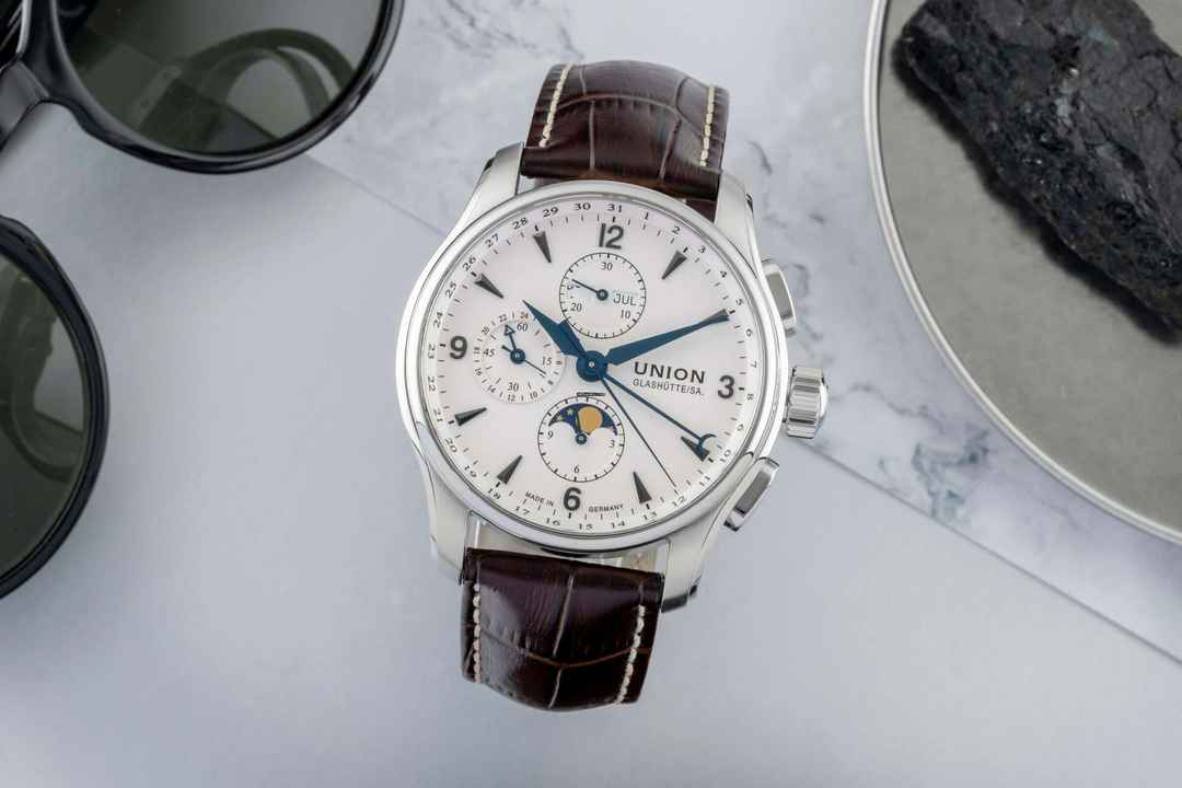  Union Glashütte Belisar Chronograph Stahl Automatik Ref. D002.425.16.037.00 B&P 