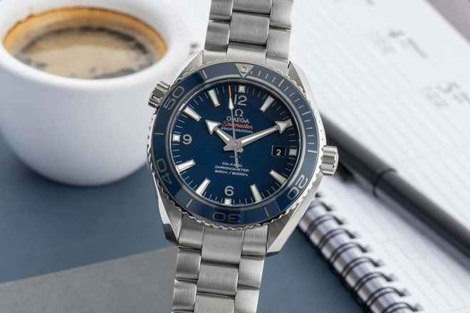  Omega Seamaster Planet Ocean 600M Co-Axial Titan Ref. 232.90.46.21.03.001 B&P 