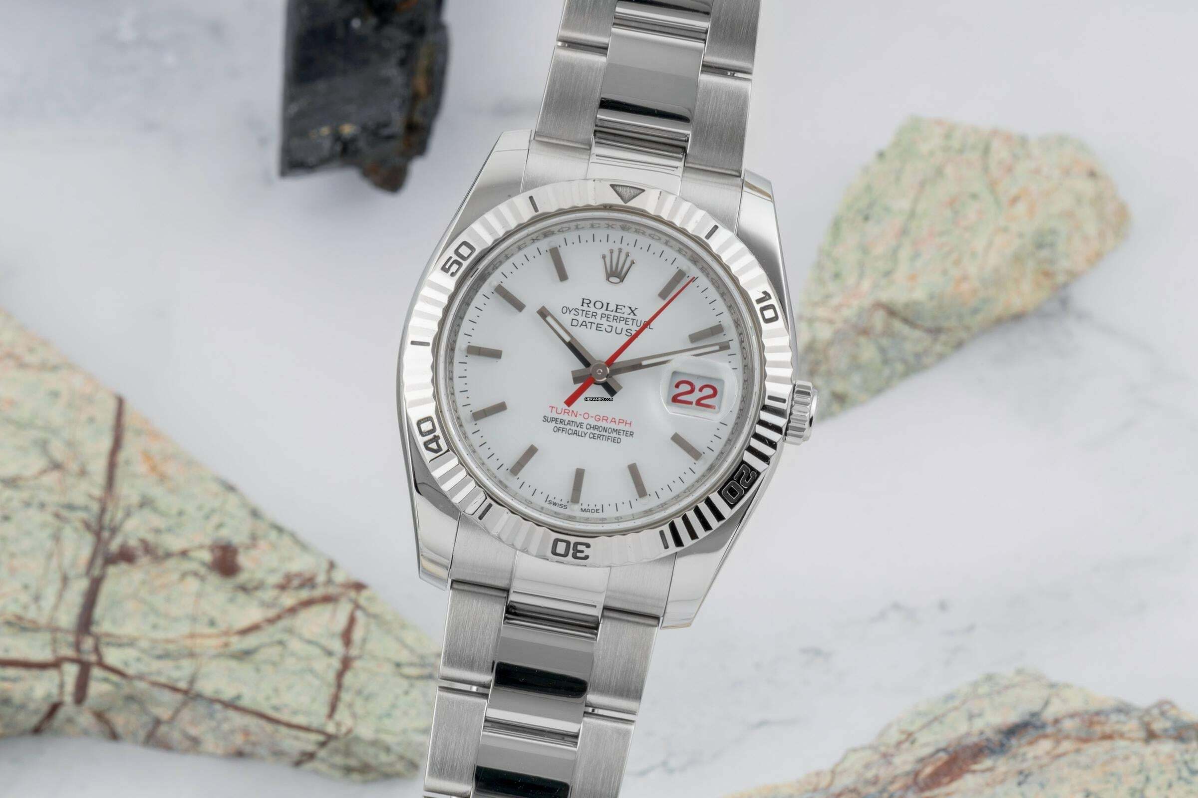  Rolex Datejust Turn-O-Graph Turn-O-Graph Stahl / Weissgold Automatik Herrenuhr Ref 116264 B&P 