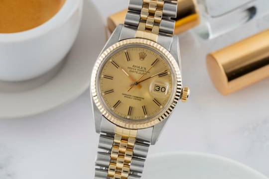  Rolex Datejust 36 Oyster Perpetual Stahl / Gold Automatik Ref 16013 Box 