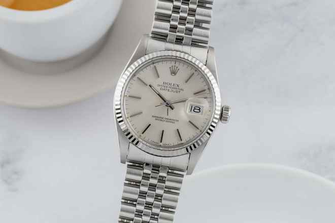  Rolex Datejust 36 Stahl / Weissgold Automatik Herrenuhr Ref. 16014 Klassiker 