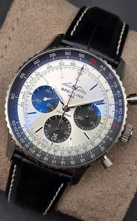  Breitling Navitimer 1 B01 Chronograph 43mm AB0138241G1P1 Leather Bracelet Unworn/New Condition Full Set 2-2026 