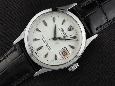  Rolex Oyster Perpetual Date Roulette Ref.6518 1957 original Box sehr gut Vintage Oyster Perpetual Roulette open 6/9 