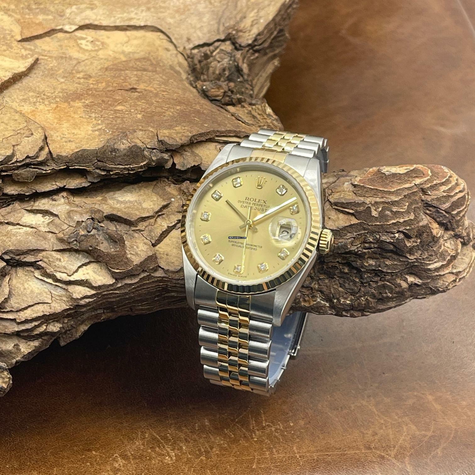  Rolex Datejust 36 Datejust 36 - Diamant Blatt - FULLSET 1999 - Ref. 16233 Factory Dia Dial 