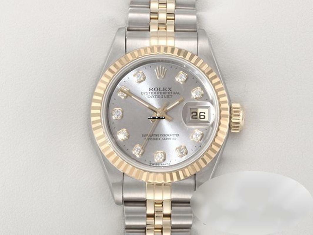  Rolex Lady-Datejust Edelstahl Gelbgold 750 Diamanten Automatik Gold Stahl Damen 