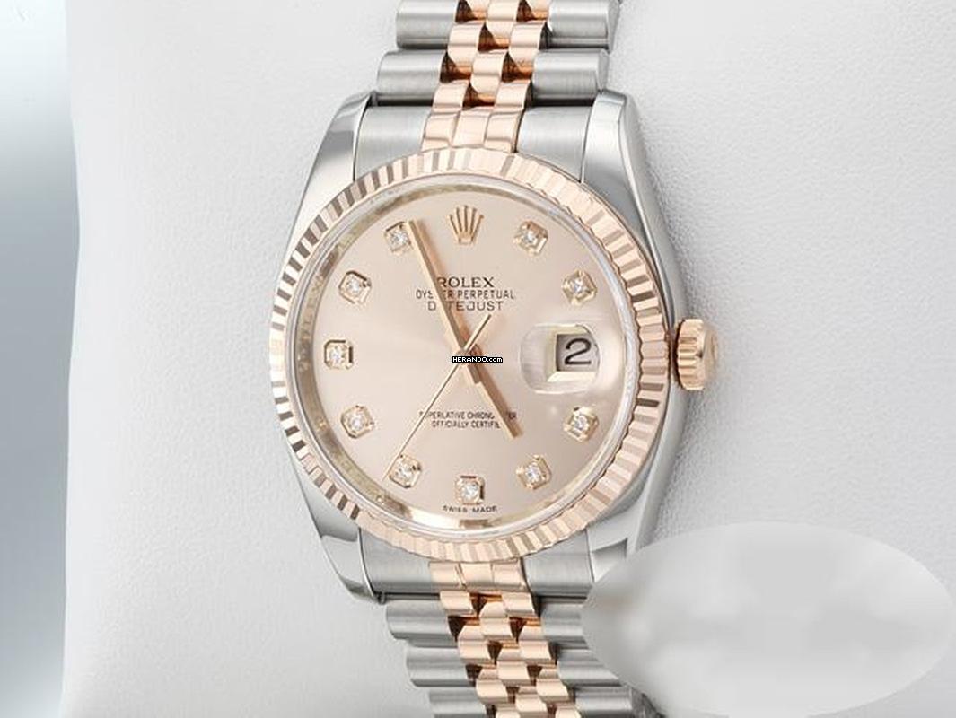  Rolex Datejust 36 36mm 116231 2010 Lc100 Stahl Rosegold 750 Diamanten Automatik Stainless Steel 18kt Rose Gold Jubilé-band Chronometer Oyster 