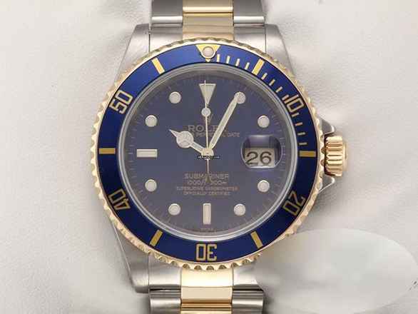  Rolex Submariner Date 16613 2000 Stahl Gelbgold 750 Automatik Taucheruhr Stainless Steel 18kt Yellow Gold Oyster-band Chronometer Blue Dial 