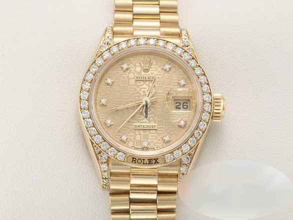  Rolex Lady-Datejust Gelbgold 750 Diamanten Brillanten Automatik Gold Damen 