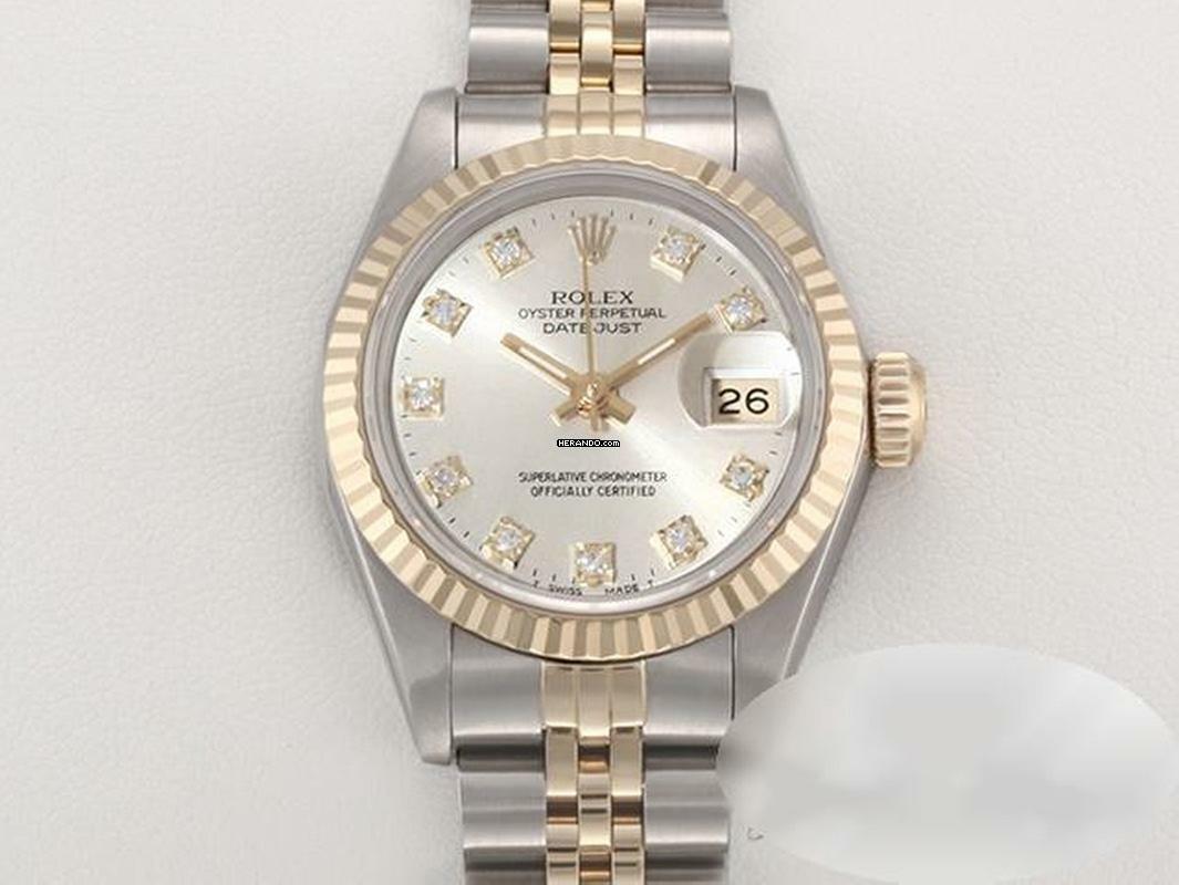  Rolex Lady-Datejust Edelstahl Gelbgold 750 Diamanten Automatik Gold Stahl Stainless Steel 18kt Yellow Gold Jubilé-band Chronometer Oyster 