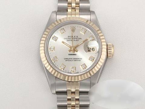  Rolex Lady-Datejust Edelstahl Gelbgold 750 Diamanten Automatik Gold Stahl Stainless Steel 18kt Yellow Gold Jubilé-band Chronometer Oyster 
