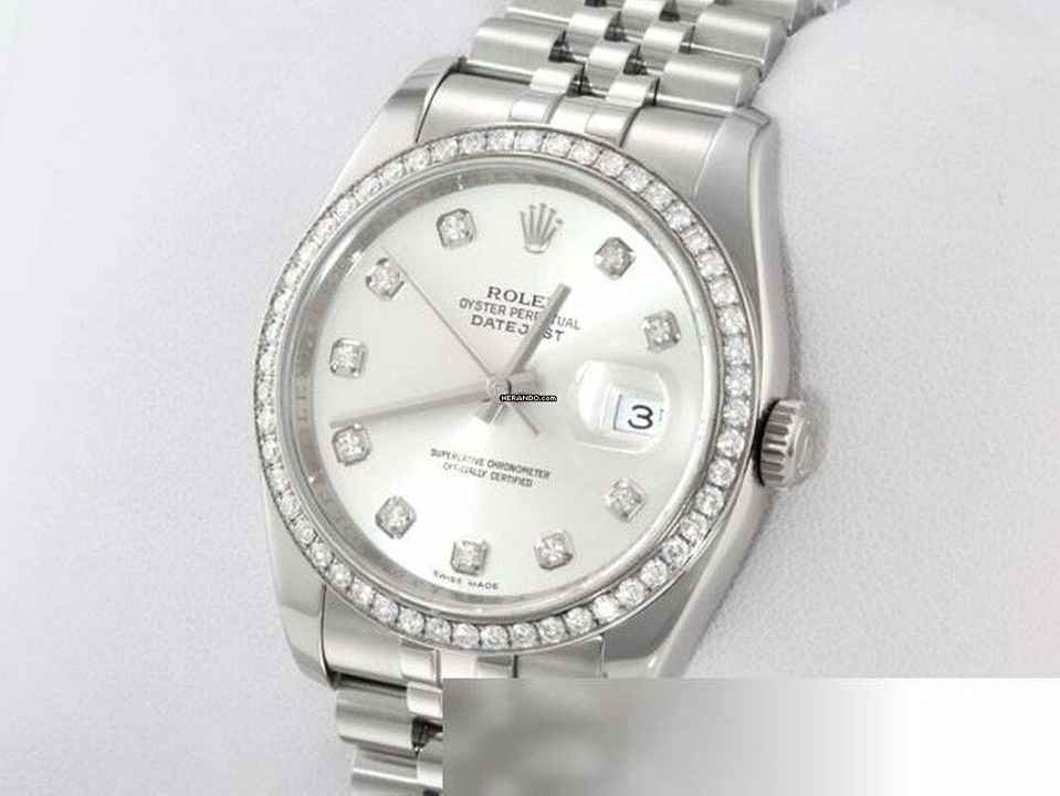  Rolex Datejust 36 36mm 116244 2015 Stahl Weissgold 750 Diamanten Automatik Stainless Steel 18kt White Gold Jubilé-band Chronometer Oyster 
