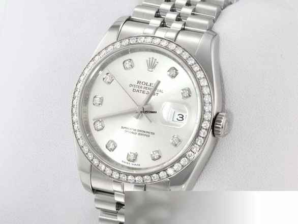  Rolex Datejust 36 36mm 116244 2015 Stahl Weissgold 750 Diamanten Automatik Stainless Steel 18kt White Gold Jubilé-band Chronometer Oyster 