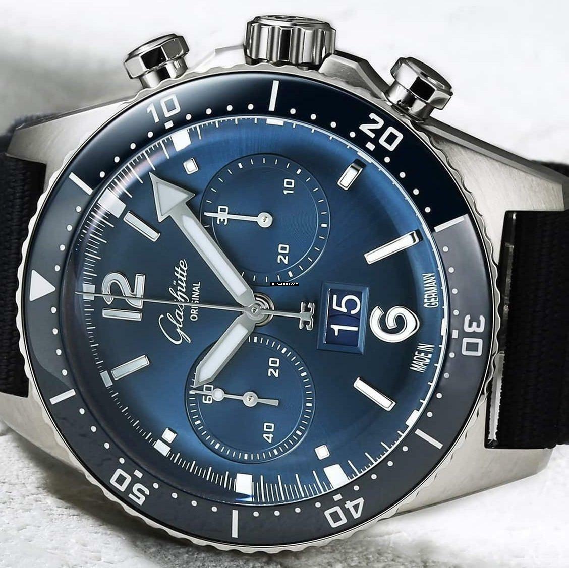  Glashütte Original SeaQ Chronograph Blue Dial NEW FULL SET 
