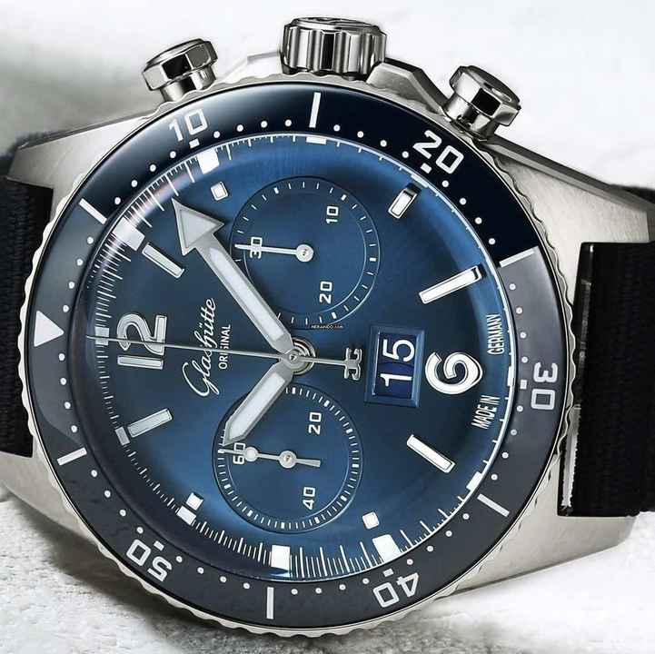  Glashütte Original SeaQ Chronograph Blue Dial NEW FULL SET 