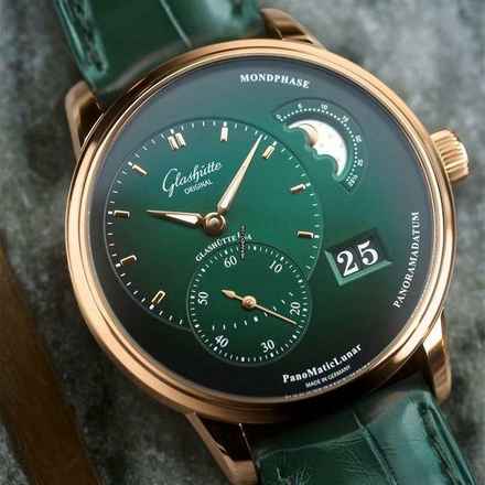  Glashütte Original PanoMaticLunar Green 40mm NEW FULL SET 