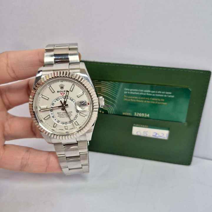  Rolex Sky-Dweller Ouro Branco & Aço White Dial 42mm Completo 