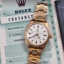 Thumbnail von Rolex Oyster Perpetual 34 1952 Oyster Perpetual Bubbleback 34mm Automático Ouro Rosé Completo