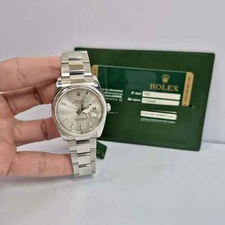  Rolex Oyster Perpetual Date Silver Dial 34mm Automático Completo 