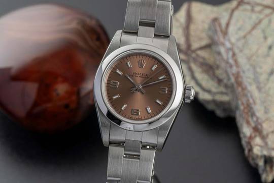  Rolex Oyster Perpetual Salmon Dial Edelstahl Automatik Damen Ref. 76080 