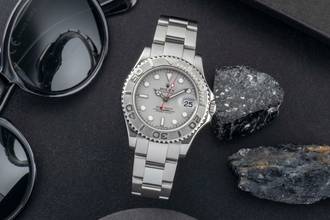 Thumbnail von Rolex Yacht-Master 35 Oyster Stahl / Platin Medium Size Ref. 168622 B&P 2011