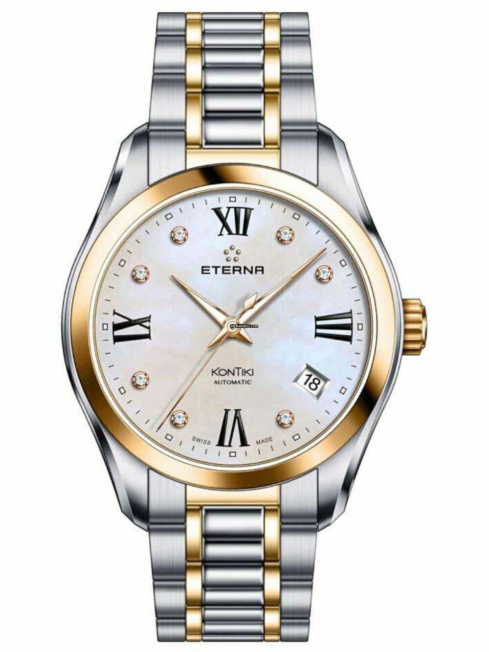  Eterna Kontiki 1260.53.66.1732 Damenuhr KonTiki Automatik Diamant 36mm 10ATM 