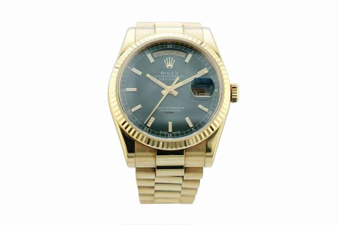  Rolex Day-Date 36 Green Dial - Yellow Gold - Presidental Bracelet - 118238 2014 