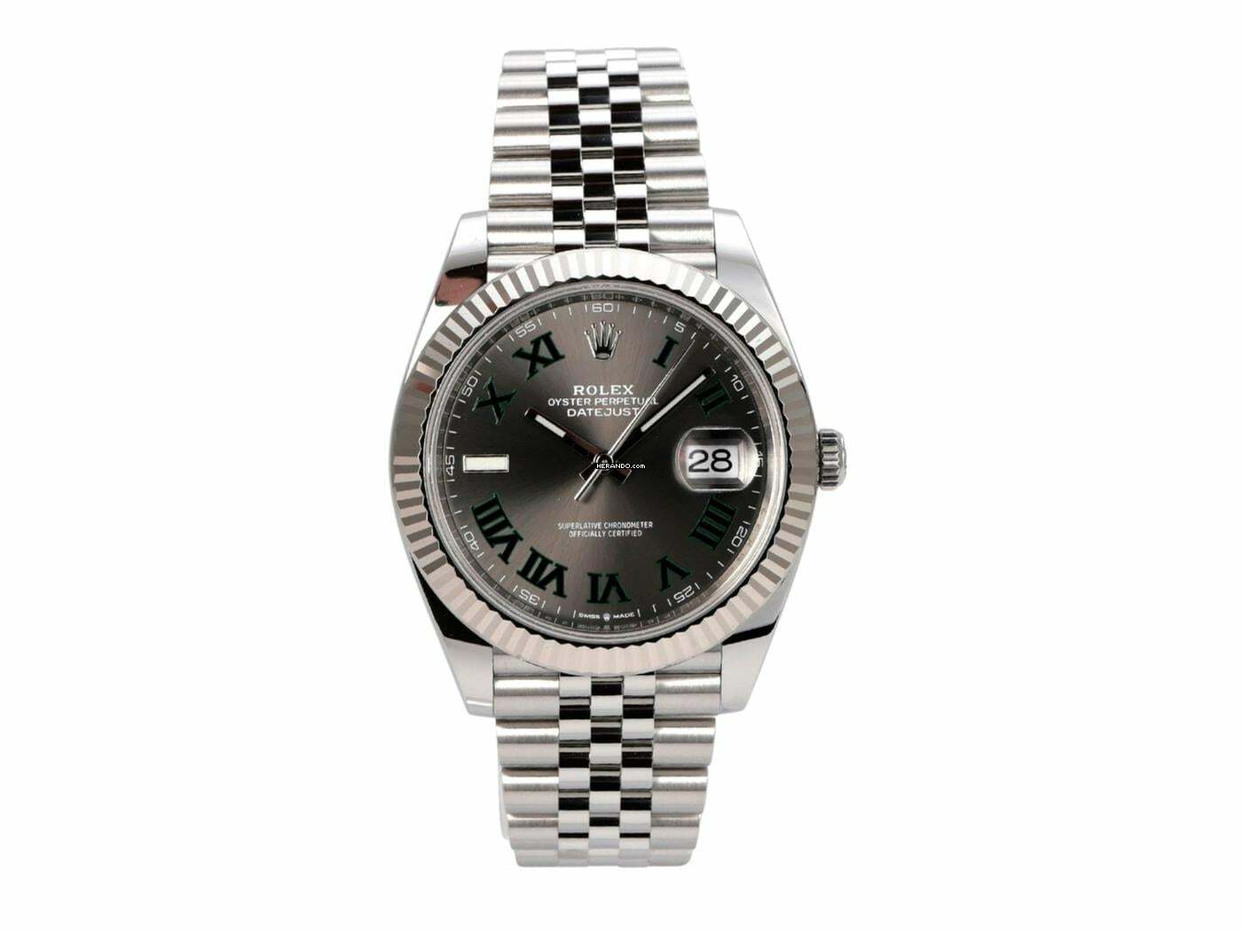  Rolex Datejust 41 Ref. 126334 Rhodium Römisch Jubile-Band 