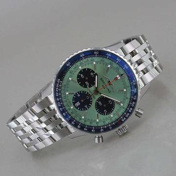  Breitling Navitimer 1 B01 Chronograph 43 Automatik Chronometer grünes Zifferblatt Full Set ungetragen 