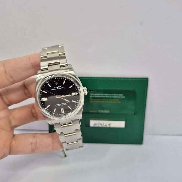  Rolex Oyster Perpetual 36 36mm Black Dial Automático Completo 