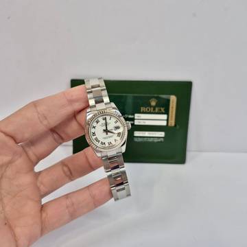  Rolex Lady-Datejust Ouro Branco & Aço 26mm Automático Completo 
