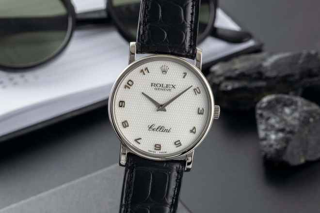  Rolex Cellini 18K (0,750) Weissgold Handaufzug MOP Dial Unisex Ref. 5115 