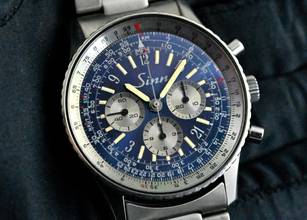 Thumbnail von Sinn 903 rare Vintage Navigation Chronograph | blue & purple dial | Titanium