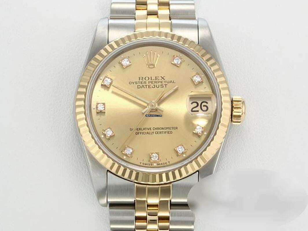  Rolex Datejust 31 Stahl Gelbgold 750 Diamanten Automatik Gold Stahl Stainless Steel 18kt Yellow Gold Jubilé-band Chronometer Oyster 