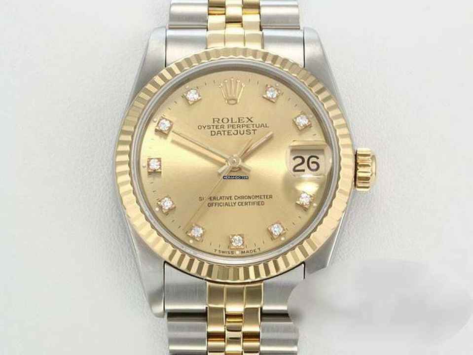  Rolex Datejust 31 Stahl Gelbgold 750 Diamanten Automatik Gold Stahl Stainless Steel 18kt Yellow Gold Jubilé-band Chronometer Oyster 